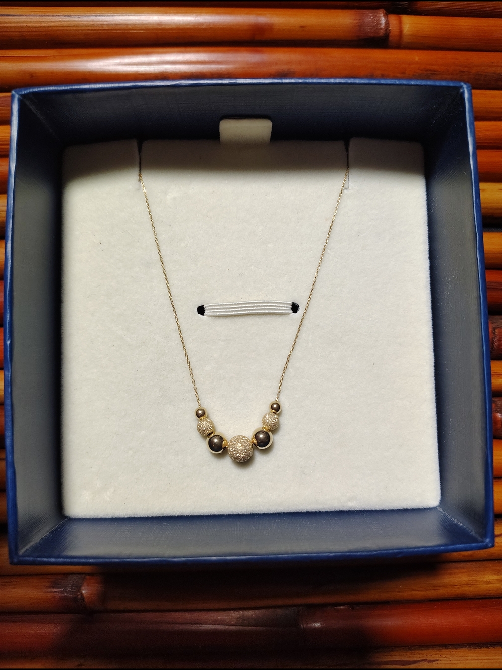 14K Solid Gold Bead Necklace is a minimalist and dainty pendant piece